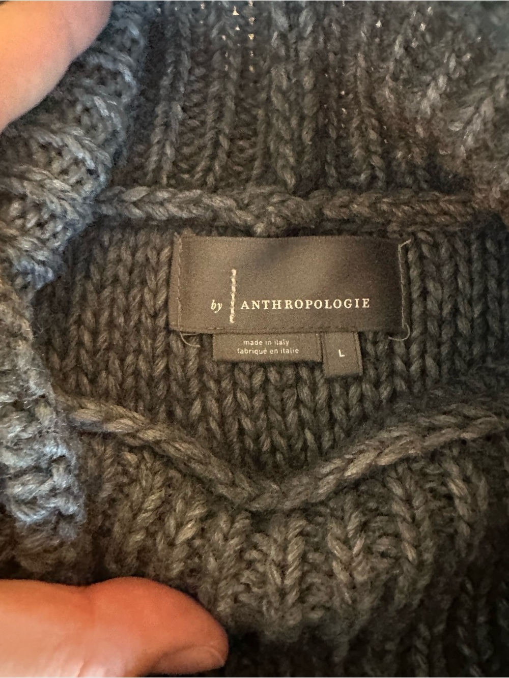 Anthropologie Chunky Crewneck Sweater - Charcoal Gray